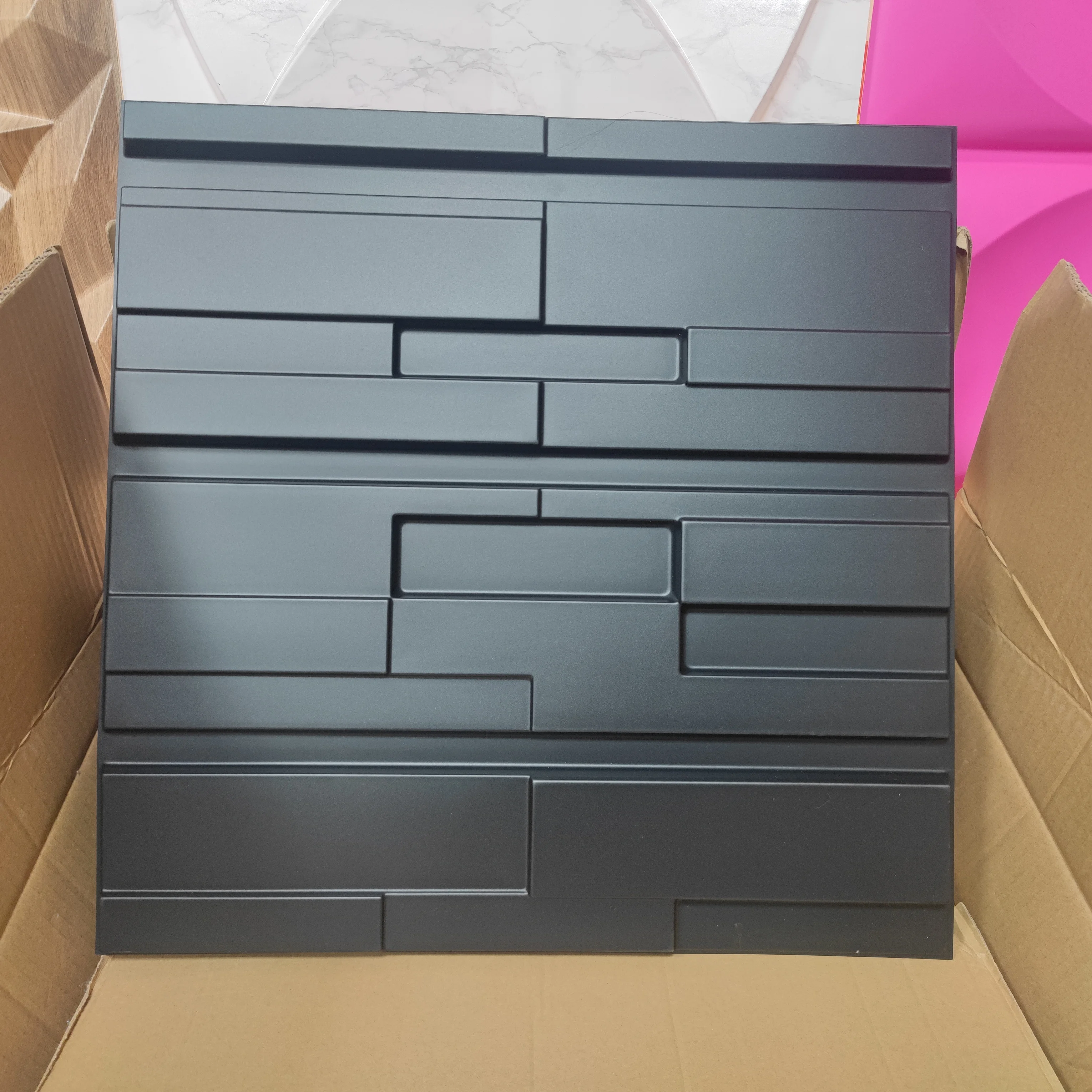 3D Wall Stickers Panels Embossed Wooden Art Panel Wall Board Home Background Decoration Panels