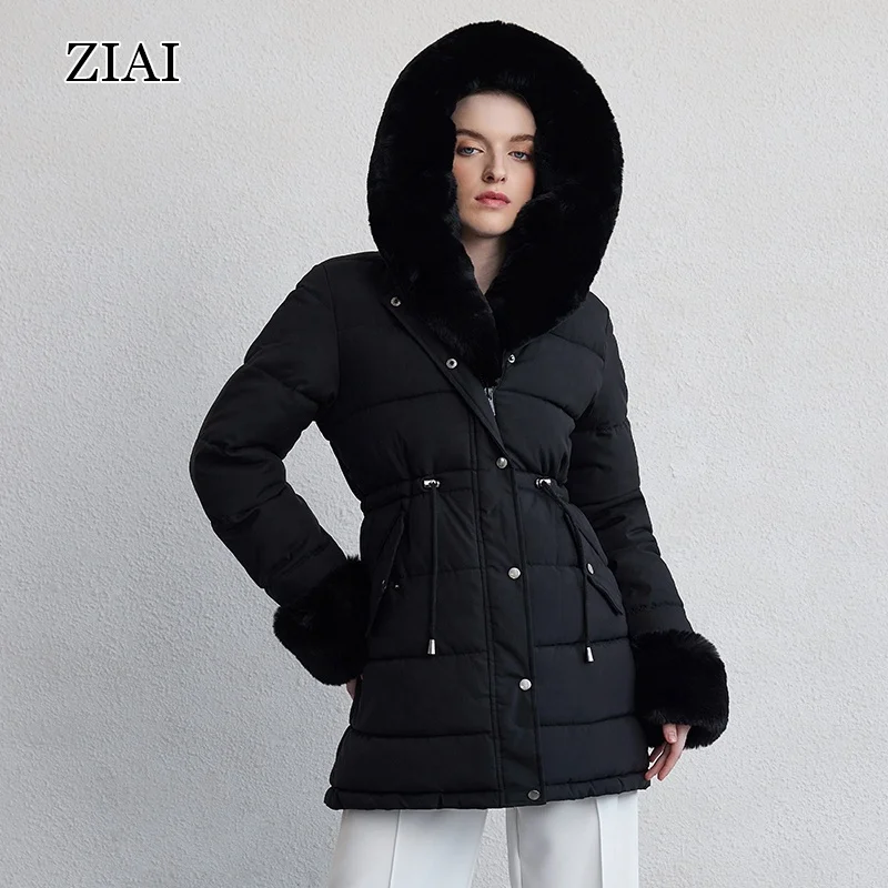 Fashion Warm Shiny Padded Puffer Jacket Black Short Women Quilted Coat Puffer coat with big fur hood ladies winter jackets