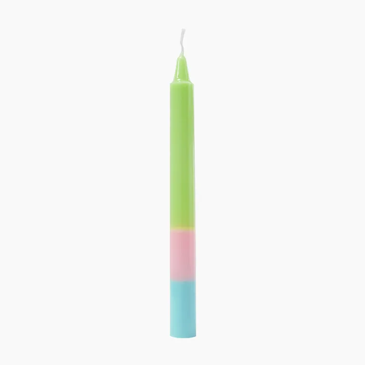 Fluorescent multi-color mix color gradient color long pole candle dating festival romantic dinner pillar candle wholesale