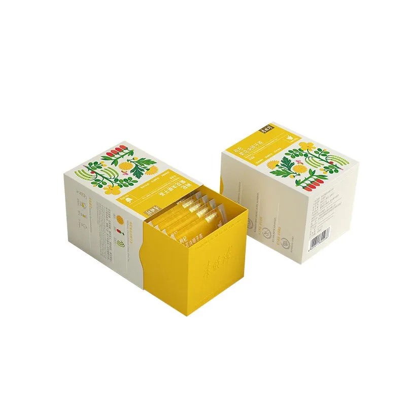 Custom Tea Bags Paper Dried Fruit White Card Paper Drawer Boxes For Food Dry Fruit Packaging Box