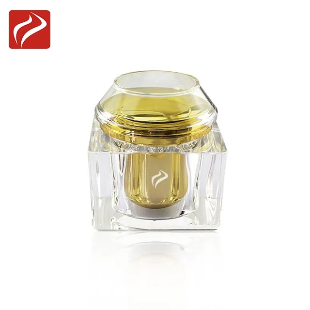 Empty double wall square acrylic cosmetic jar for skin cream 200ml