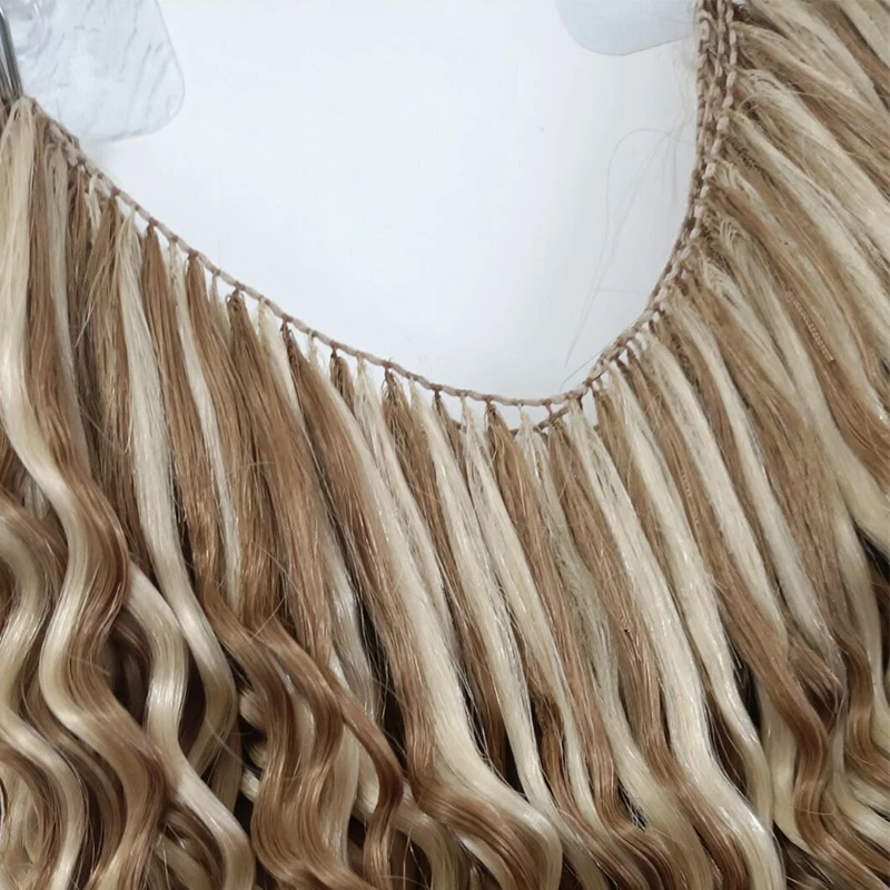 New Arrival 100% Chinese/Russian  Human kinky curly /natural weave small roll Feather Line Crochet Hair hair extensions weft