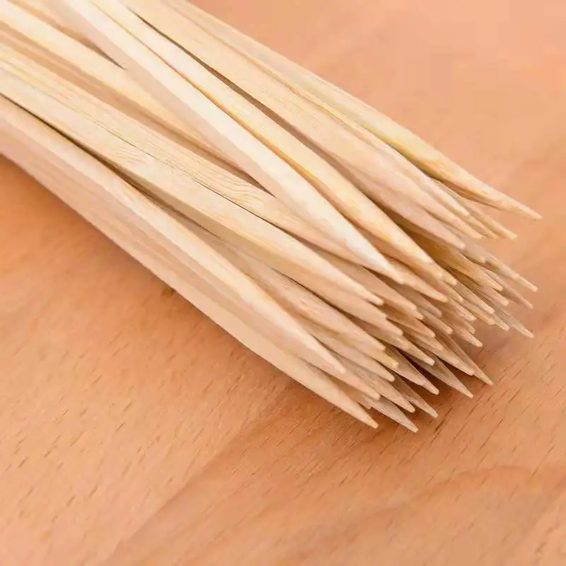 Food Grade Bamboo Flat Skewers Hot Dogs Picks Snack Hold Sticks With Customized Logo