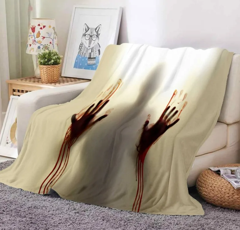 Promotional Witch Halloween Pumpkin Digital Print Soft Flannel Sherpa Lining Blanket