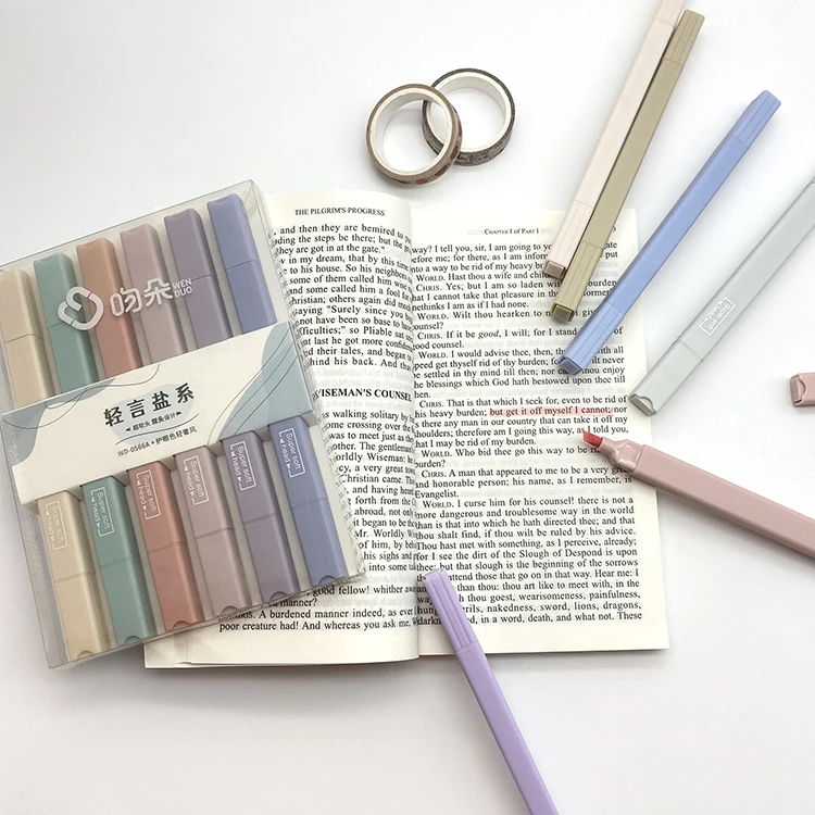 Оптовая продажа, нетоксичный флуоресцентный маркер, стираемый школьный маркер на водной основе, набор маркеров для детей