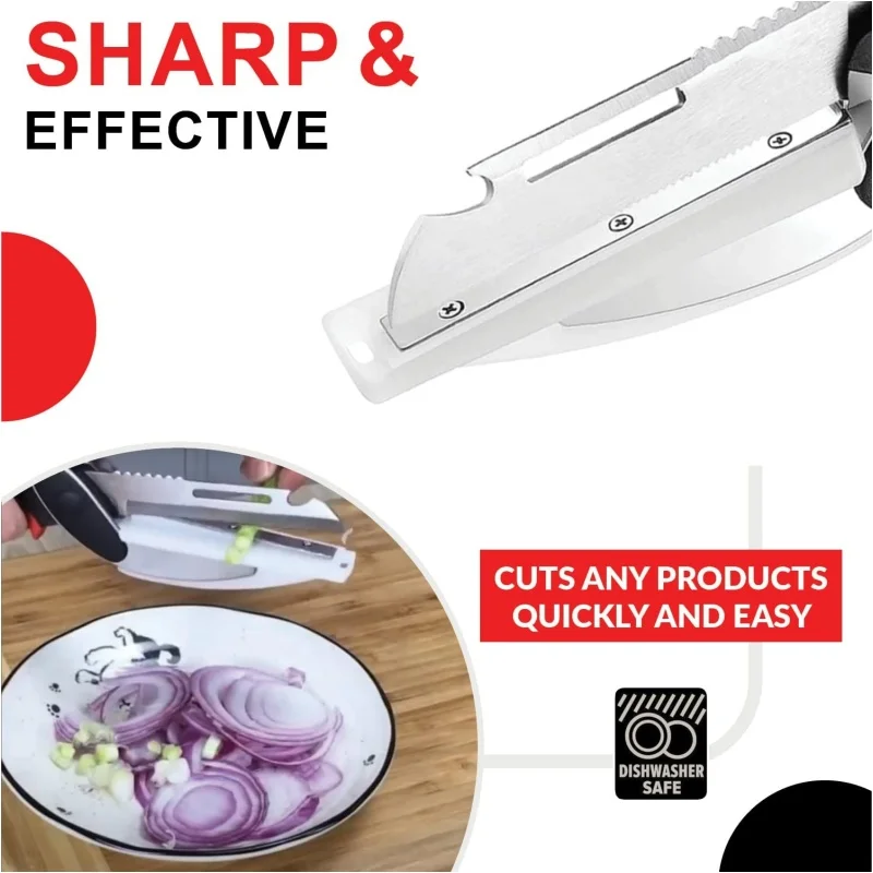 Detachable 6-in-1 Kitchen Scissors with Cutting Board Fruit Vegetable Meat Cutter Bottle Opener Fish Scale Scraper Food Shears