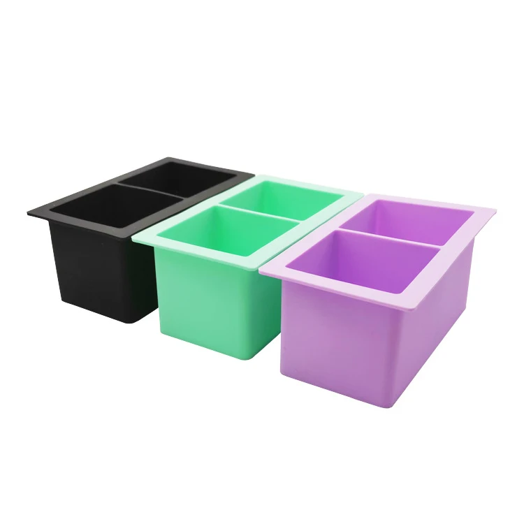 Wholesale custom Large Size logo 2 cavities cavities silicone ice cube tray mold