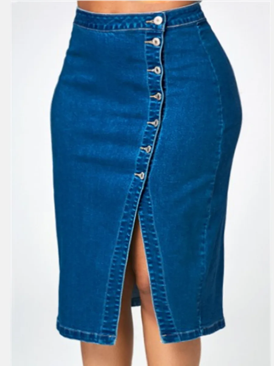 New European and American Fashion Boutique Large Size Denim Long Bag Skirt