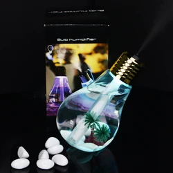 Bulb Mini 400ml Desktop Air Spray Humidifier Creative Colorful Night Light Purifying Interior Humidifier