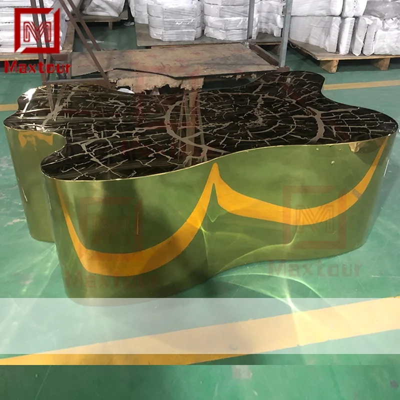 Luxurious Golden tree shape stainless steel coffee table for sale