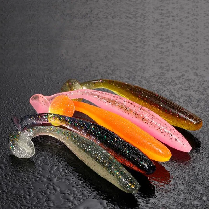 Rising Hot t-tail trilling casting lead head hook bass Mandarin fish paddle tail soft bait soft worm plastic soft fishing lures