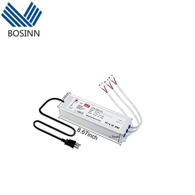 AC100~277V Input 600 Watt Universal IP67 LED Light Adapter 36V 48V AC DC Power Supply 24V LED Driver Transformer