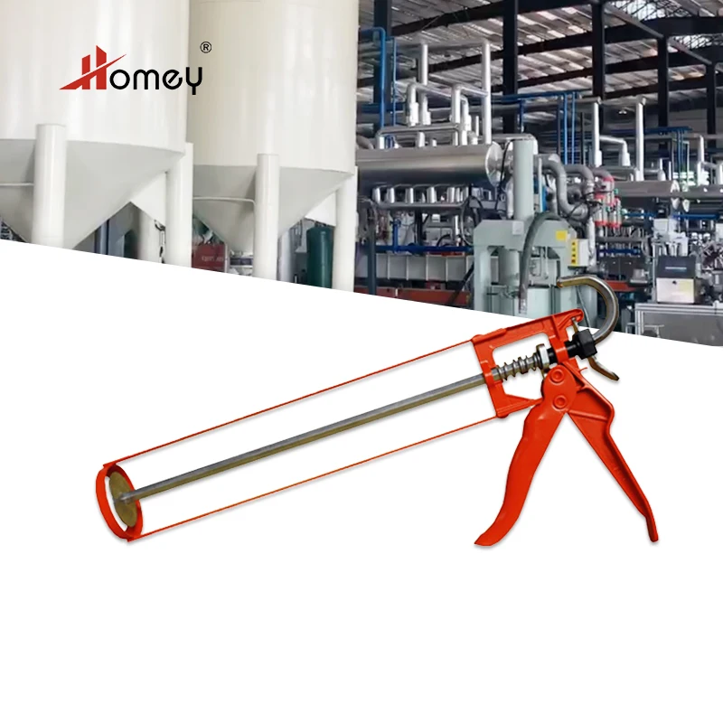 Clear Silicone Sealant Caulk Gun Caulking Tool Kit All Purpose 100% Silicone Caulk with  Gun, 3-in-1 Scraper