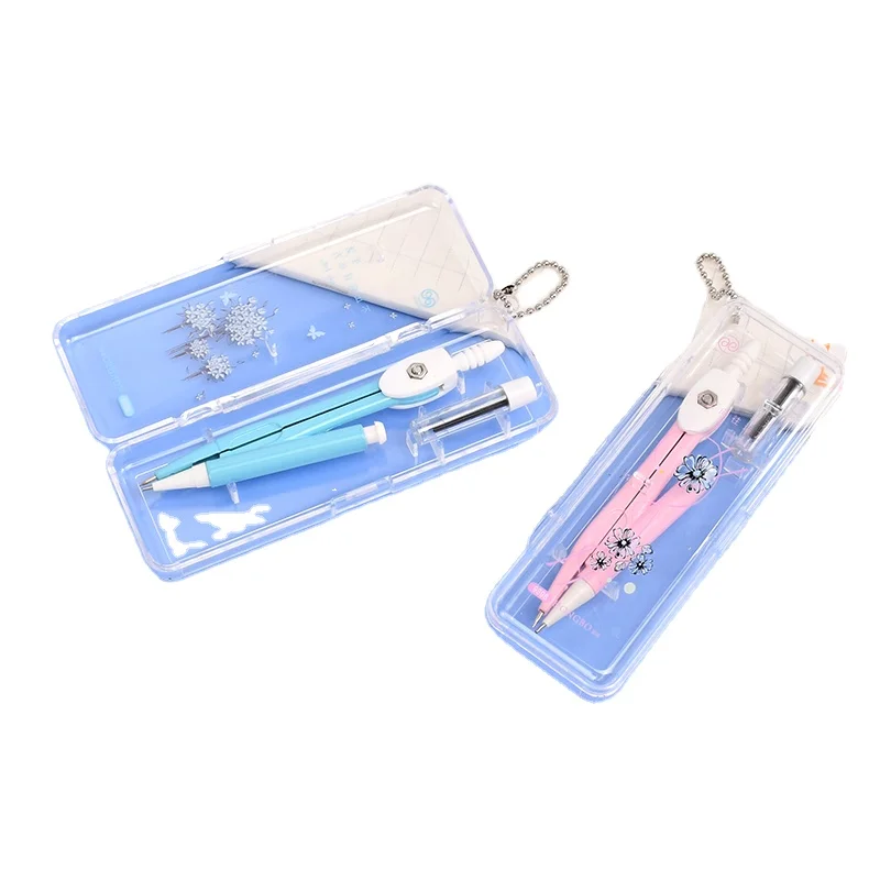 School Math Geometry Compass Set 2pcs with Pencil Lead Math Set Mathematical Instruments student Stationery