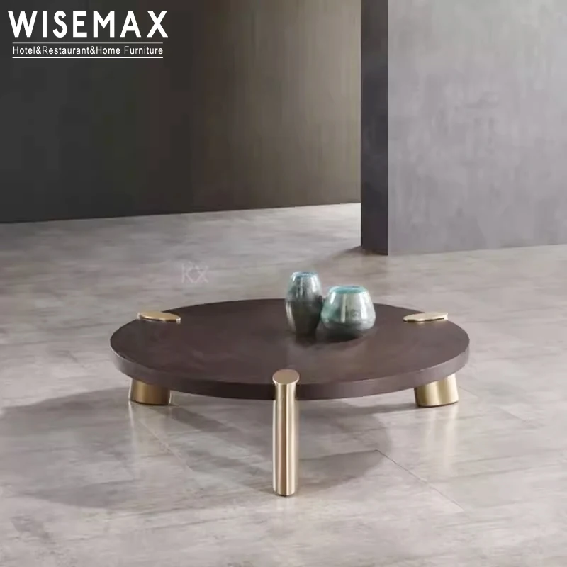 WISEMAX FURNITURE Nordic Simplicity style Elegant Metal hotel-grade tea table Solid Wood durable Marble Coffee Table for home