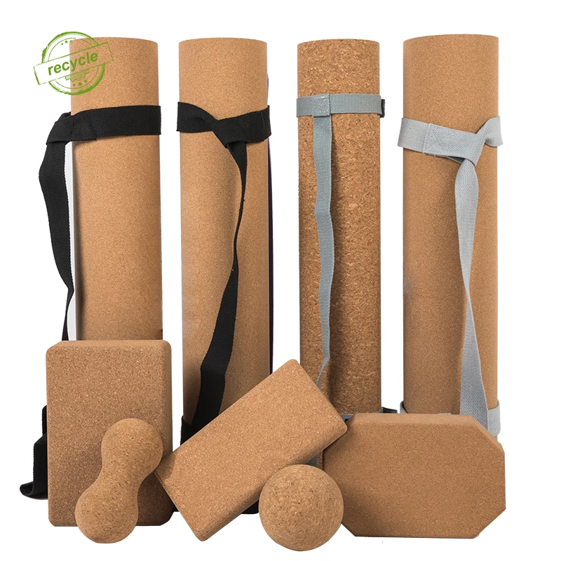 March Expo 2022 organic joga cork rubber mat, custom 5mm thick eco friendly natural rubber cork yoga mat