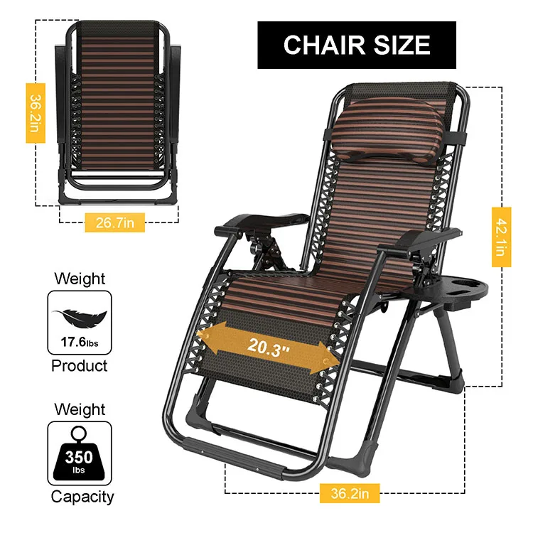 relaxing outdoor folding garden adjustable recliner office nap camping lounge zero gravity chair