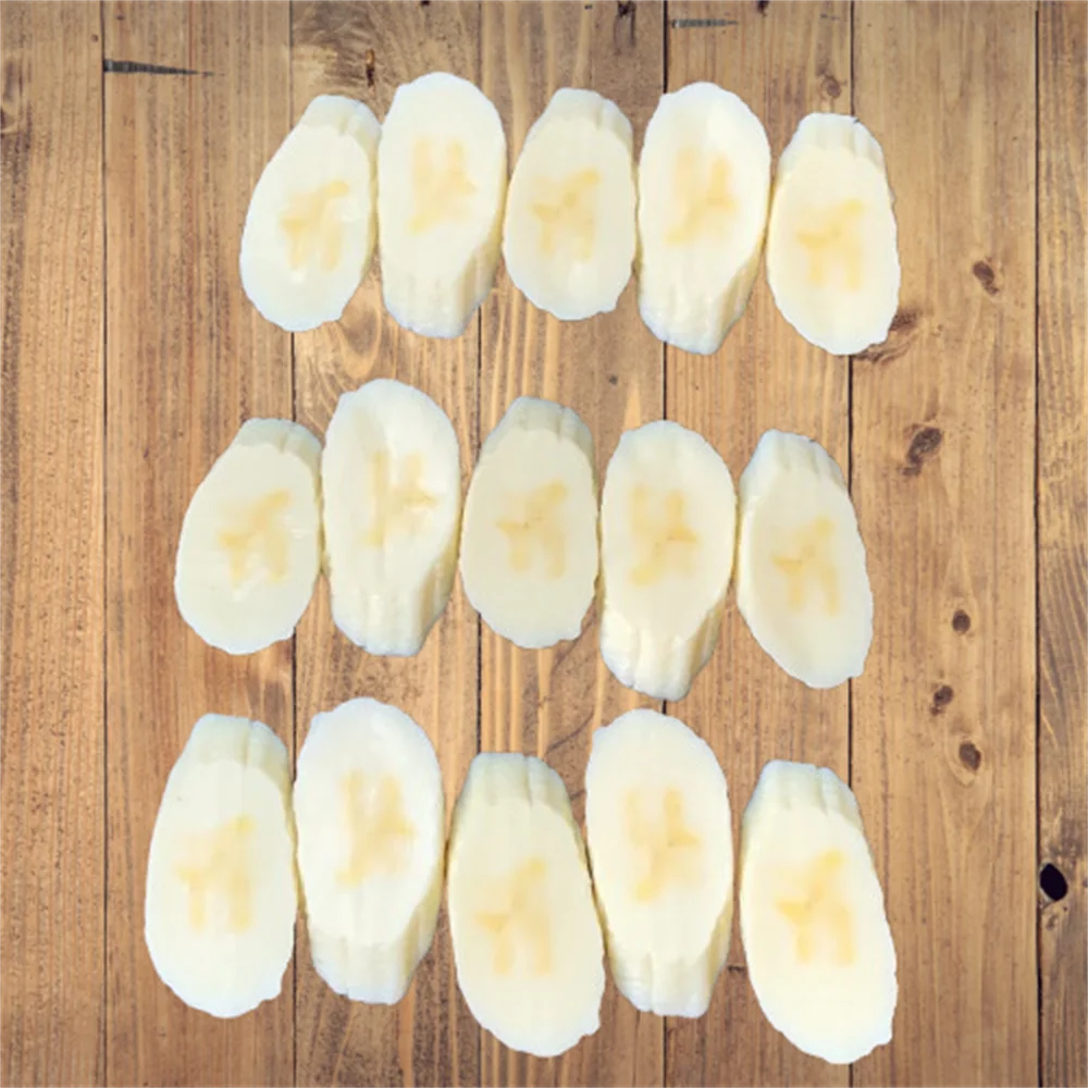 Elastic 6.5cm Slice Long Banana Diagonally Fruit Recognition Teaching Props Dessert Baking Decoration DIY Accessories Heart UV