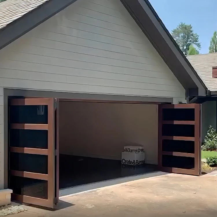 Australian Customized Hidden Aluminium Metal Luxury Modern Double Automatic Bifold Garage Door For Homes