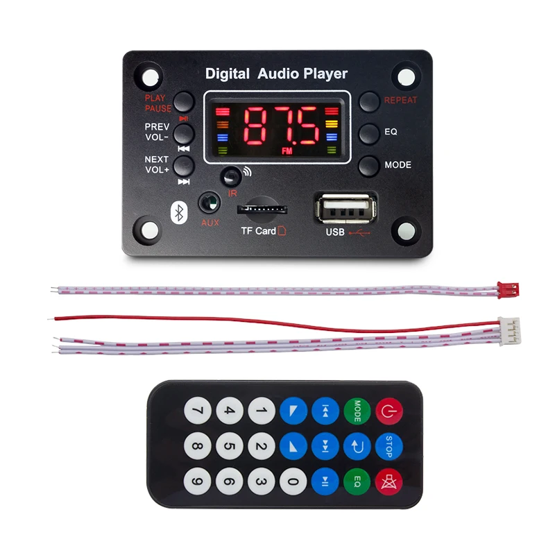  Bluetooth 5.0 Wireless mp3 Decoder Board WMA USB SD AUX FM Audio Radio Module 12V music player Memory For