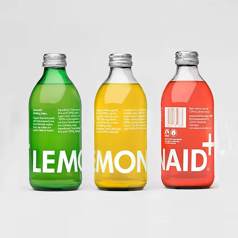 wholesale round 280ml 500ml high quality clear glass beverage fruit wine bottle milk tea drink glass bottle for juice