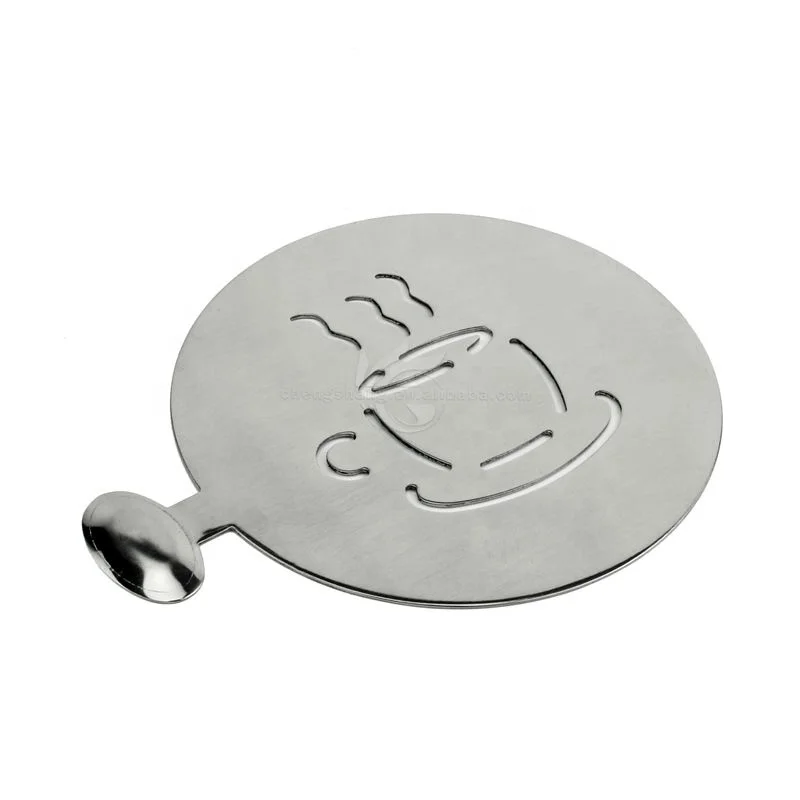 6pcs Creative Coffee Barista Stencils Template Strew Pad Duster Spray Art