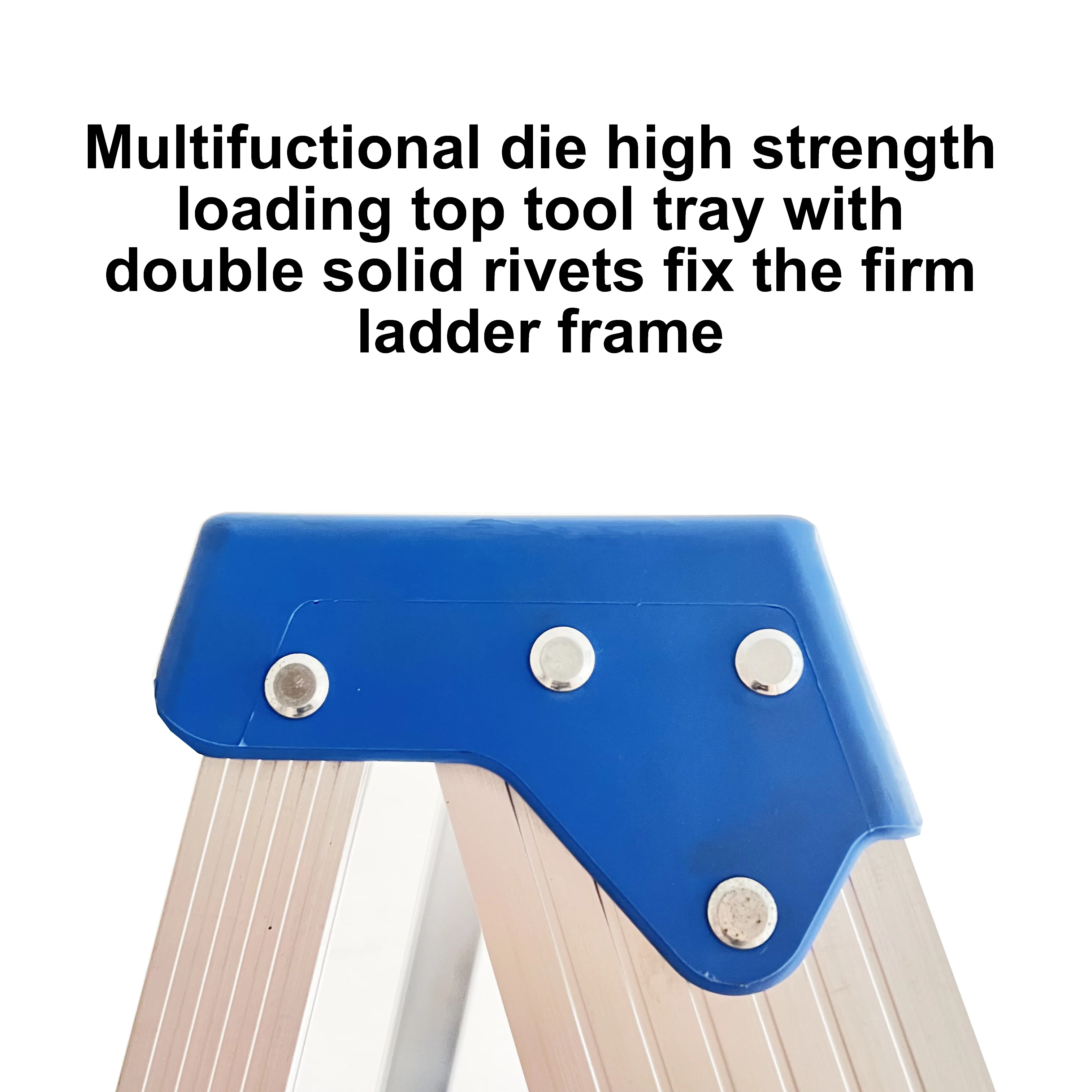 Aluminum High Strength Thicken Profile Scissor A type Step Ladder With 2 Tool Tray Household Portable Light Weight