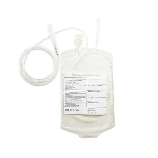 Medical Transfusion Blood Bag 250ml 350ml 450ml 500ml Single Double Triple Quadruple Blood Bag with Cpda-1