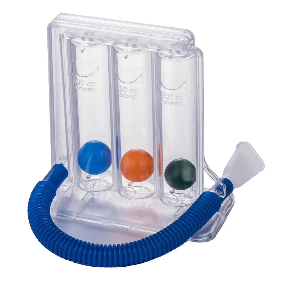 Спирометр с тремя шариками для облегчения дыхательных упражнений