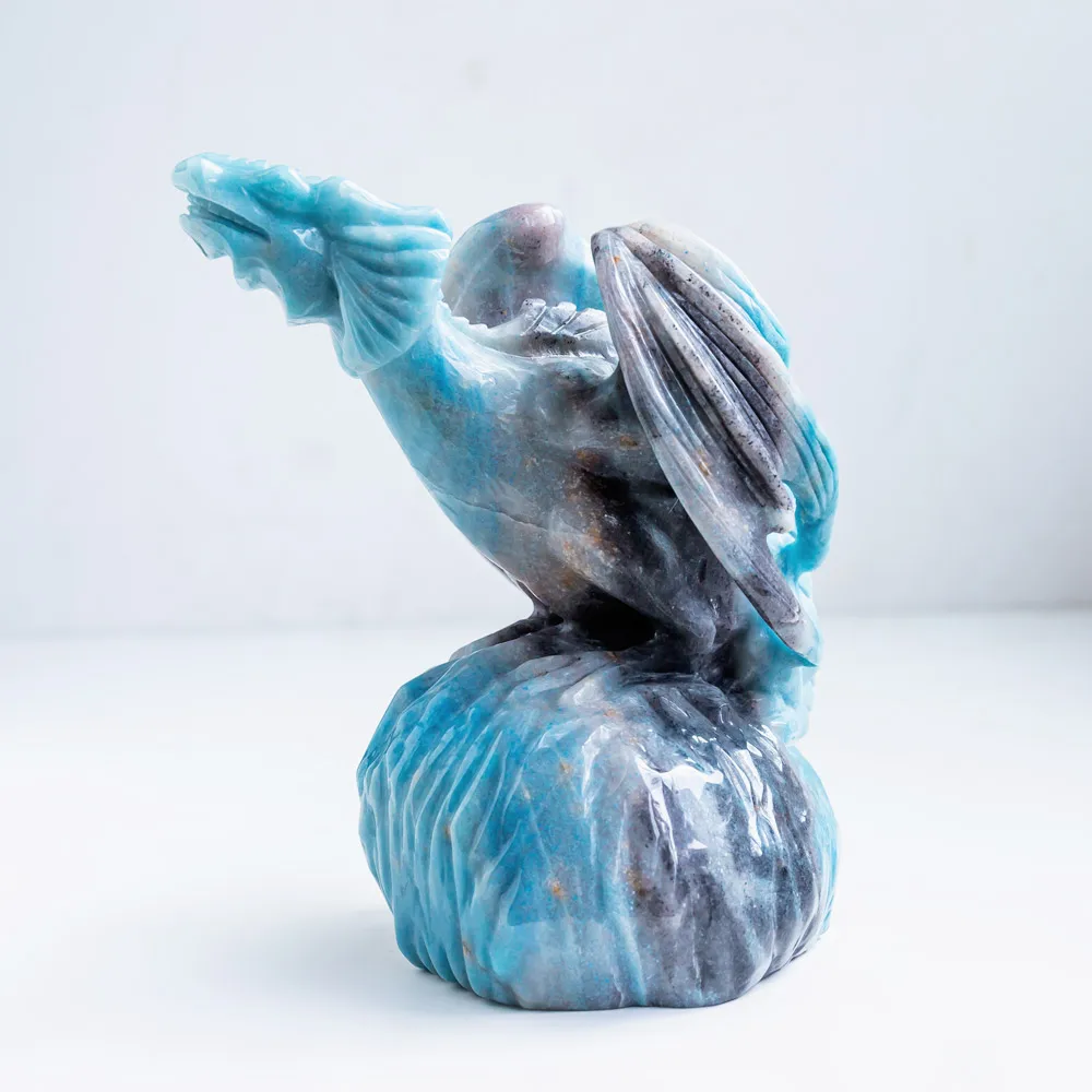 Wholesale Natural Hand Carved Trolleite Crystal Fly Dragon Skulls Folk Crafts Healing Stone For Hallowmas Decoration