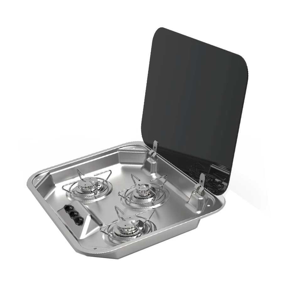 
caravan campers travel trailers outdoors cooking Gas Stove With Three Burners 