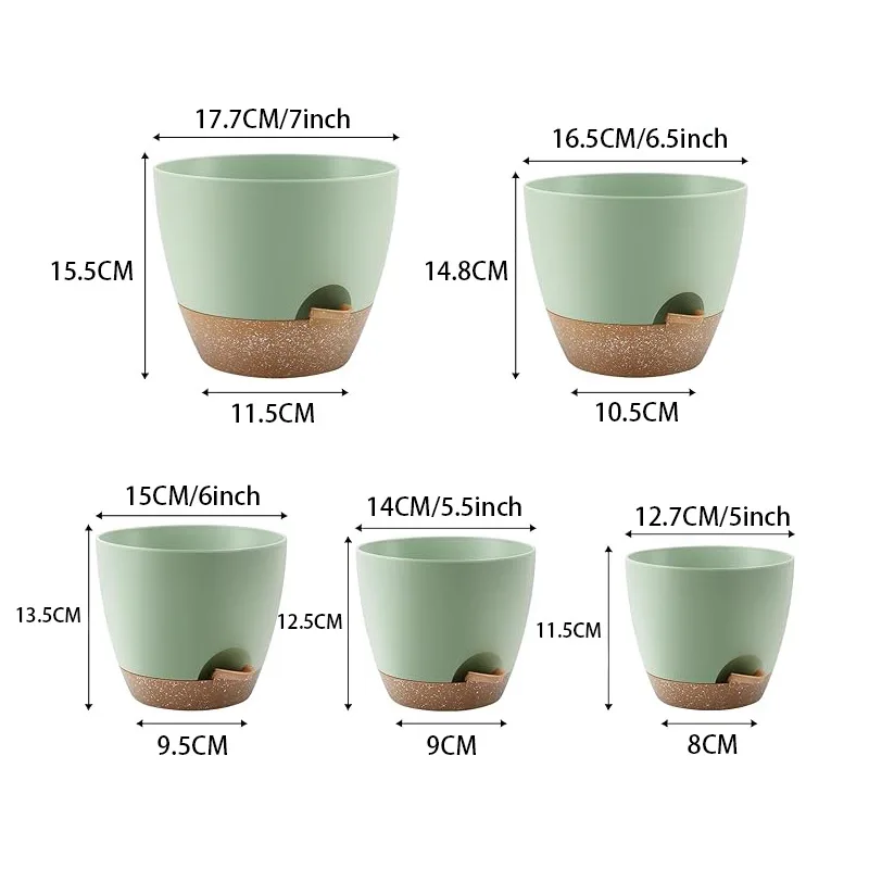 DREA 5 INCH Hot Sell High Quality Self Watering Flower Pots flower pots planters Garden planter
