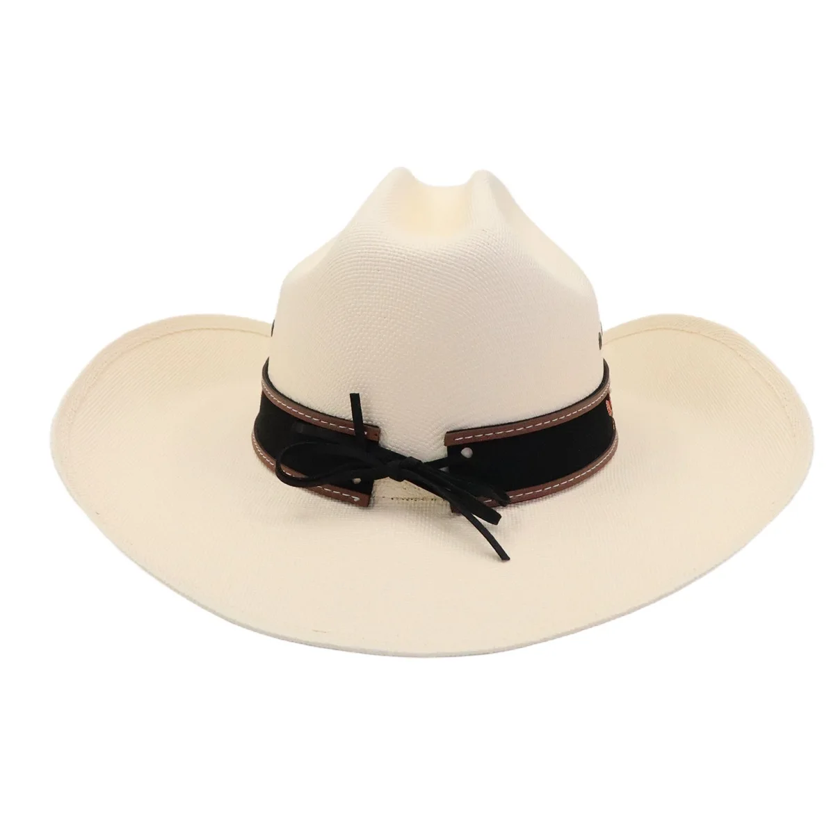 Unisex Large Brim Western Jazz Cowboy Cowgirl Paper Straw Hat Fashion Sun Shade Stiff Hard Cowboy Hat for Summer Beach Travel