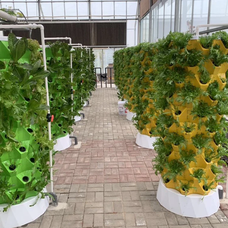 New agricultural greenhouse rotary aeroponic Tower garden vertical hydroponic system for planting Growing Vegetable Towers