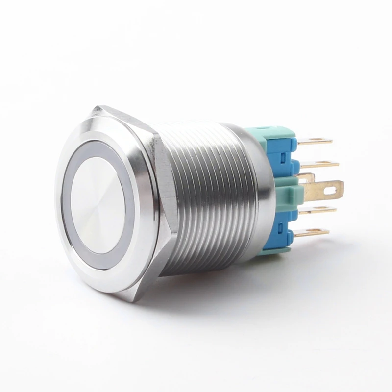 22mm push button switch  Latching anti-vandal latching illuminated metal CE ROHS