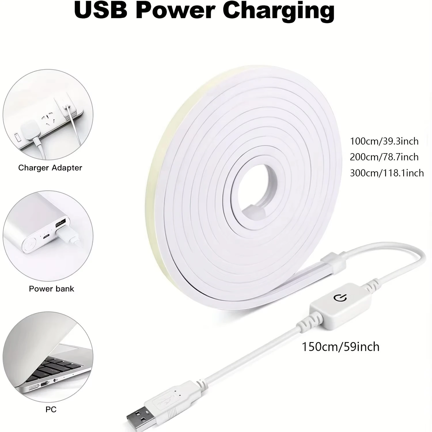 5V USB Led Strip Lights Waterproof Flexible LED Neon Tape Lights for Bathroom Cabinet Home Decor Room TV