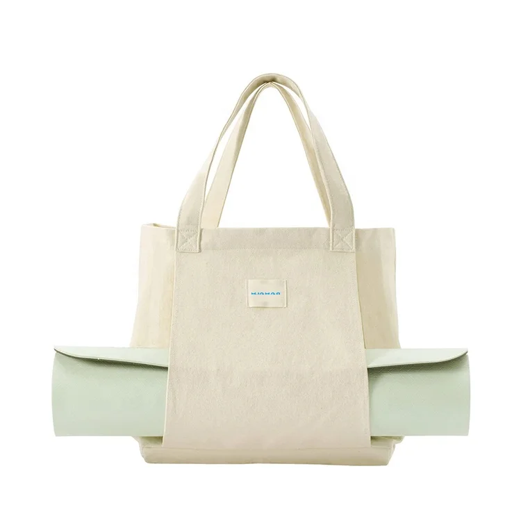 huahao wholesale bolsas de tela waterproof top quality excellent cotton canvas yoga mat bag