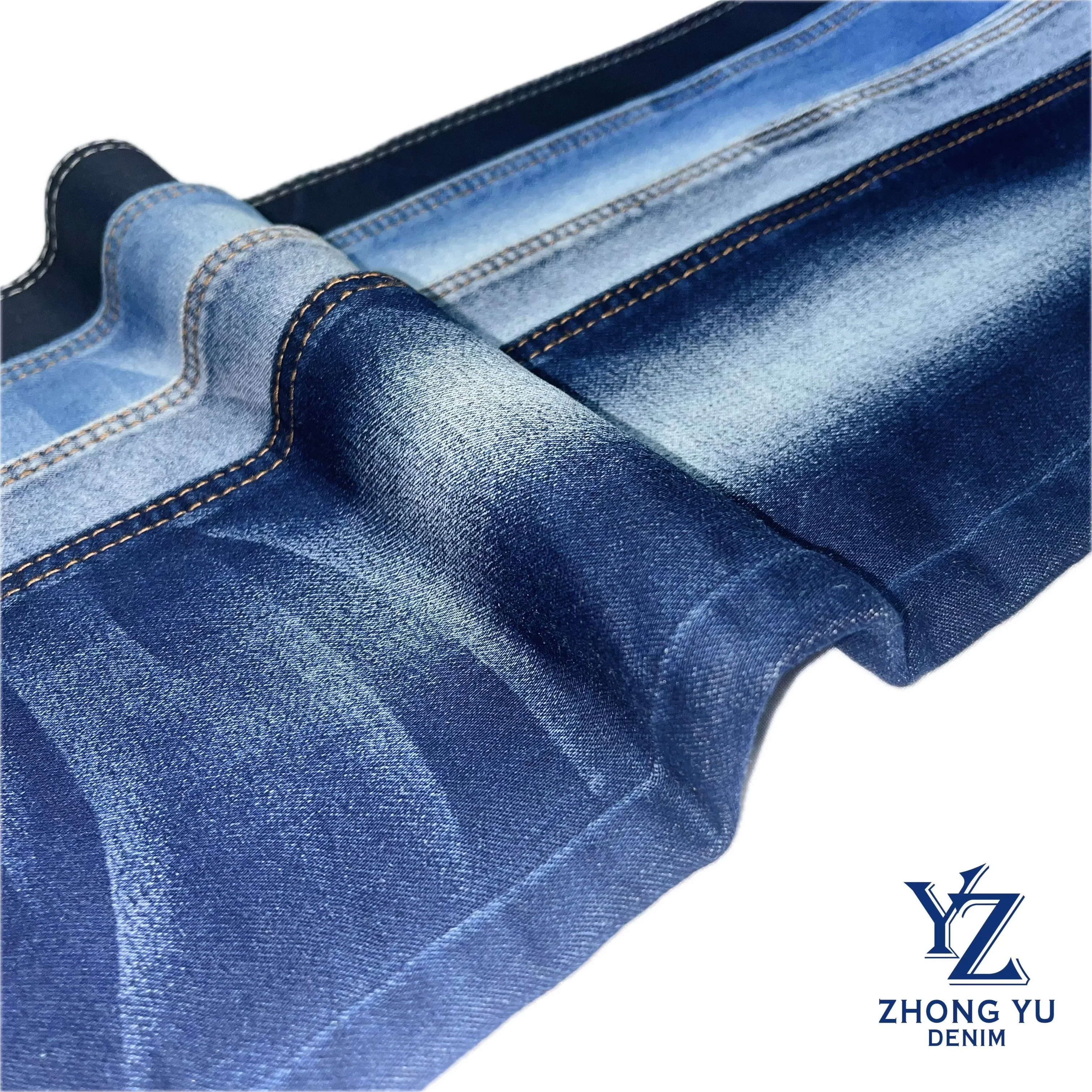 China Factory Wholesale 9.4oz medium weight yarn dyed cotton stretch jeans denim fabric tela de jeans rollo de mezclilla