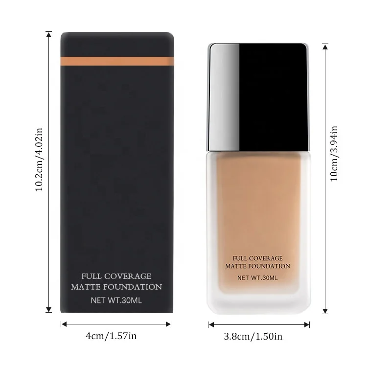 New Waterproof Flawless 12H Lasting Full Coverage Matte Liquid Foundation Private Label Makeup Factory