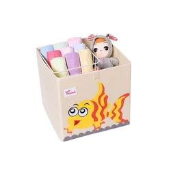 Toys Storage Boxes Bins Foldable Fabric Cartoon Animal Storage Box With Plush Fabrics