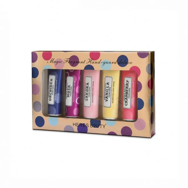 5pc/Set HERES B2UTY Korean Brand Handcream Natural Organic Moisturizing Whitening Nourishing Hand Cream Gift Set