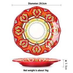 High Quality Ceramic Dinnerware Sets Bohemia Flower Pattern Hand Paint Ceramic Cup Floral Set Dinner Plates Ceramic Tableware