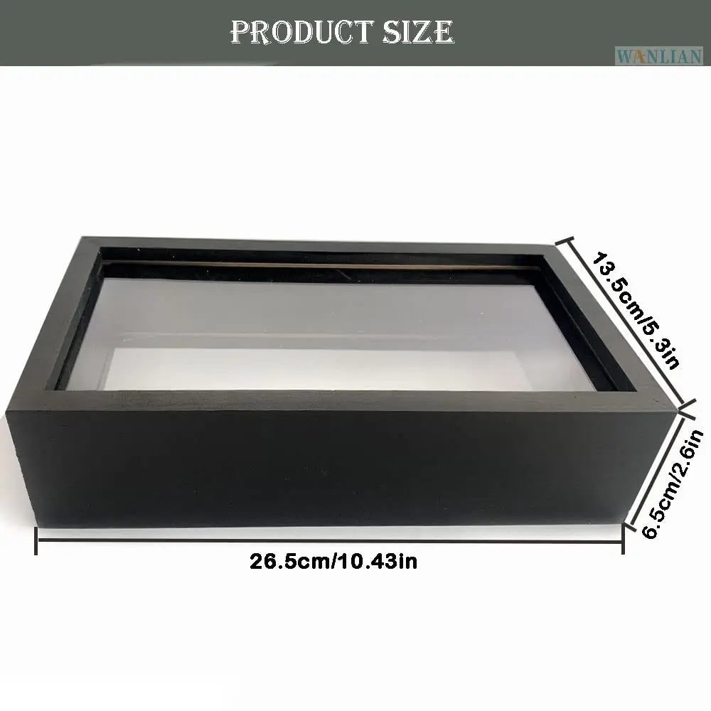 Black Wooden Double-Sided DIY Display Box High-Definition Plexiglass Storage Dried Flowers Baby Souvenirs Photos-Shadow Box