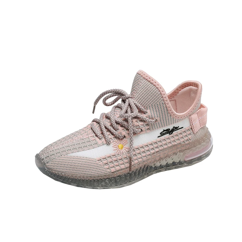 Летняя вязаная спортивная обувь с верхом, женские модные кроссовки, повседневная обувь на подошве радужного цвета