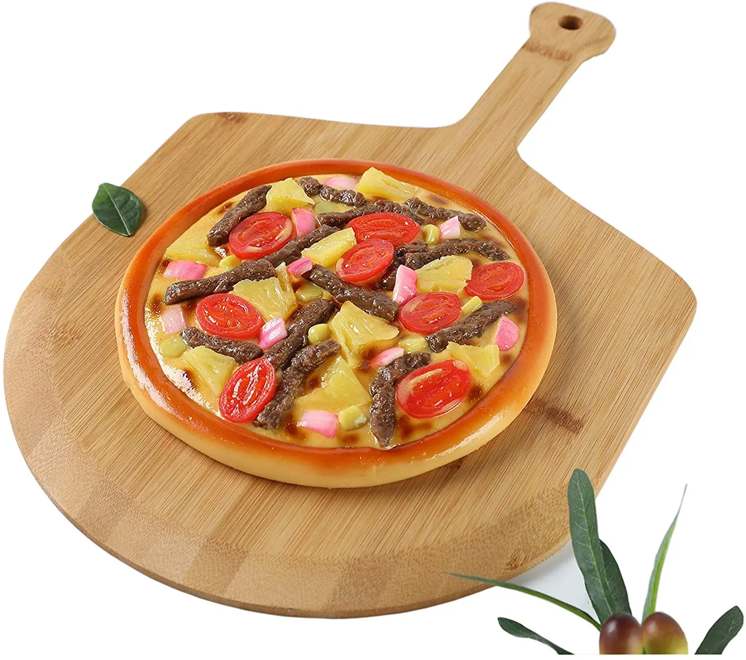 Pizza Cutting Board With Handle Bamboo Acacia Wooden Pizza Peel