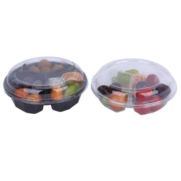 Oem Factory Supply Bowl Shaped Plastic Container Vegetable Tray Clear Blister Packaging For Fruit Lettuce Salad