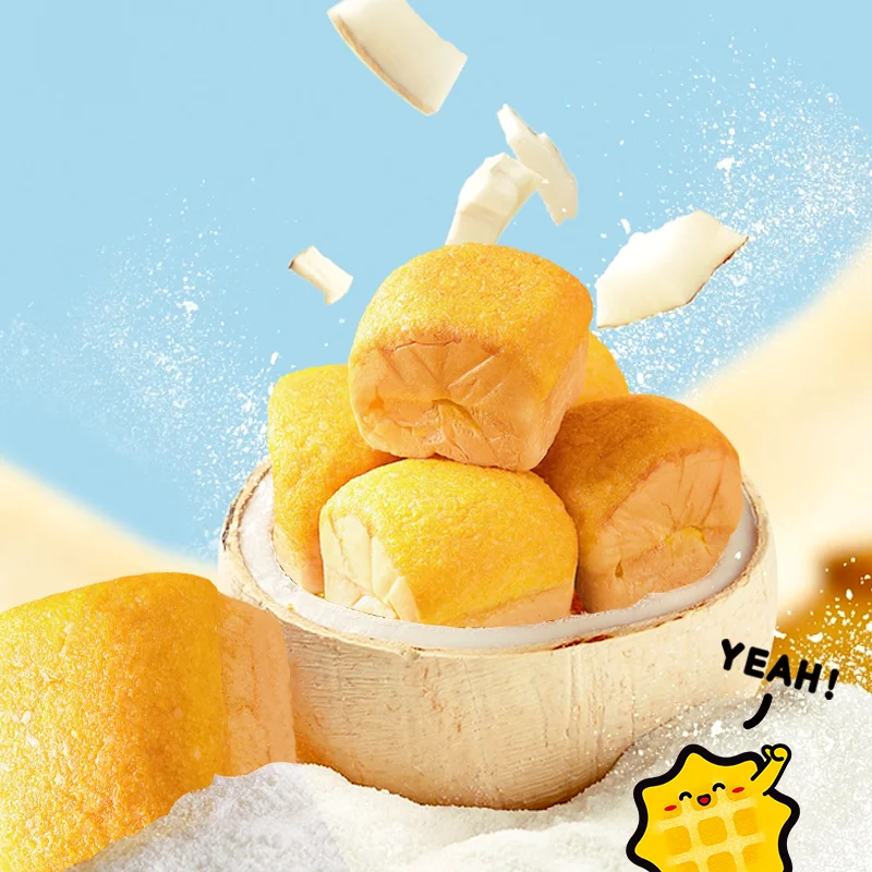 Wholesale Hot Sale Breakfast Meal Replacement Breads Cake Leisure Snacks Health Food Cheesy Coconut Bread