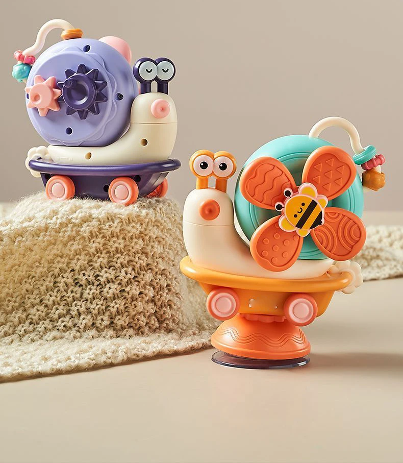 Multifunctional detachable sliding toy Cartoon windmill snail toy Bathroom toys
