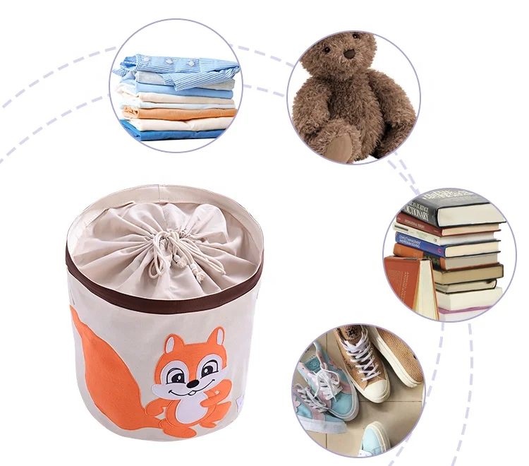 Direct Sales Multifunctional Design High QualityCustom Pattern Color Cute Design Child Toy Home Storage Buckests