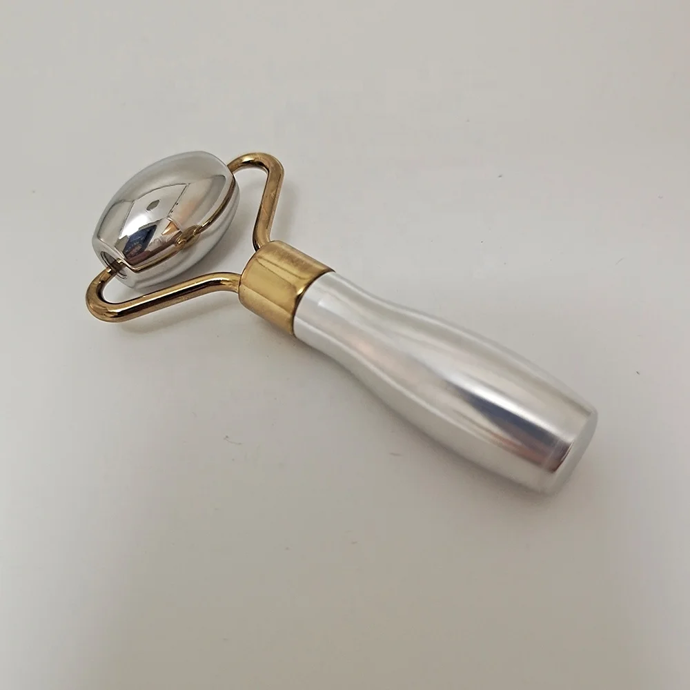 custom label mini jade rollers metal handle face massage roller stainless steel face roller
